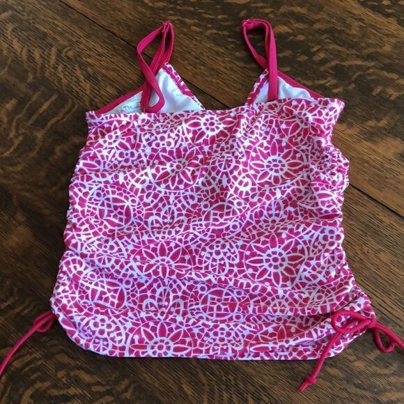Athleta Pink and White Tankini Top Size 36C - Picture 4 of 9